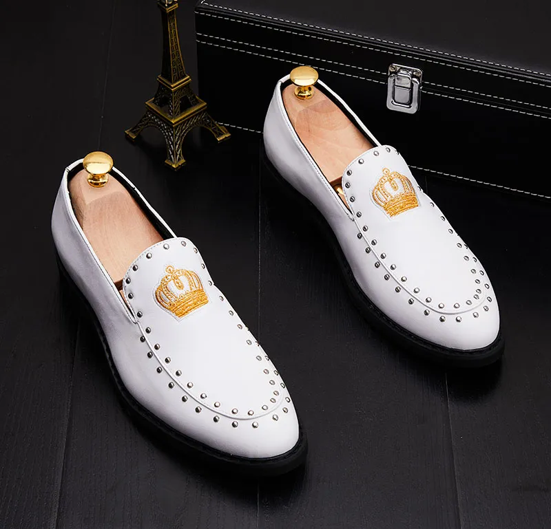 white christmas dresses Men's White Wing Tip Brogue Lace-Up Leather Dress Shoes US 8.5 / White / D main image 1