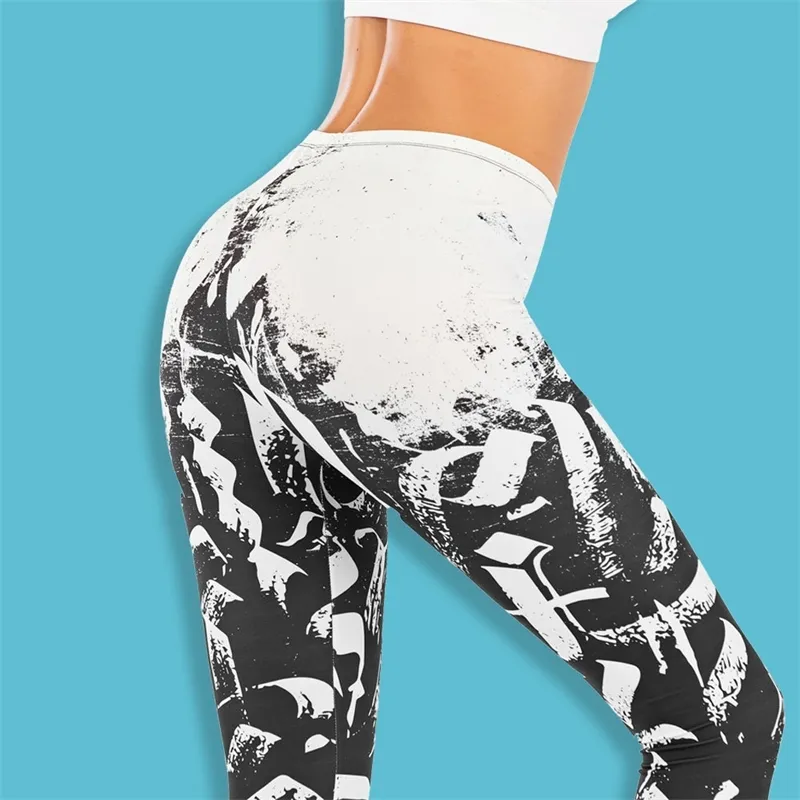 Hoge Taille Sexy Fitness Leggings Vrouwen Gedrukt Leggins Mujer Elasticiteit Legging Anti Cellulite Push-up Zachte Broek Slanke Legins 201203