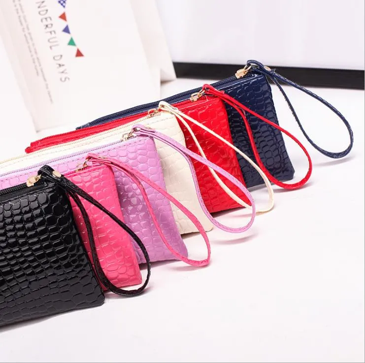 Women Cosmetic Bags Pu Leather Clutch Bag Zip Up Long Design Wallet Casual Lagre Capacity Coin Purse Organizer Bag 9 Colors BT1048