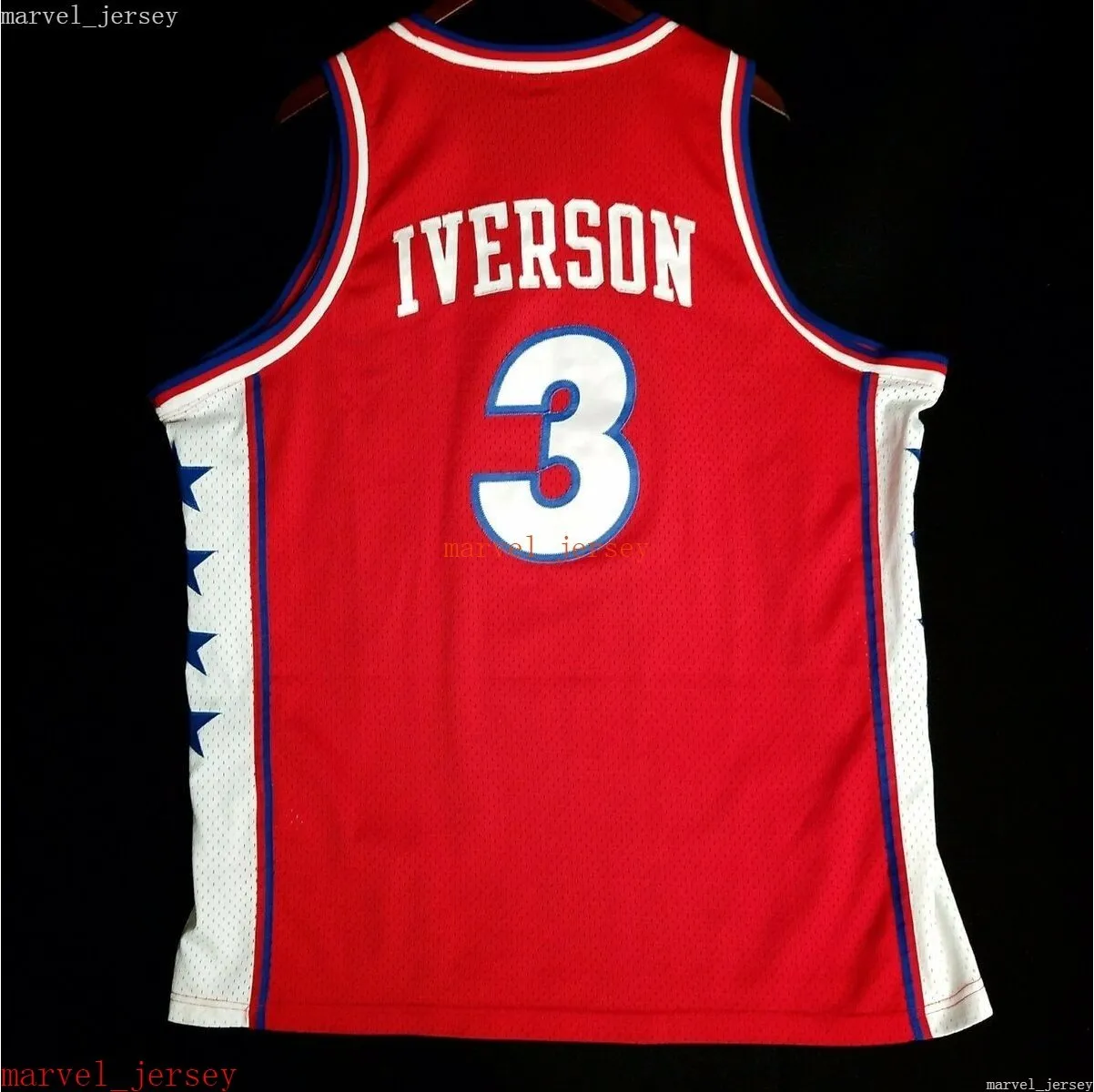Custom Stitched Allen Iverson Vintage Swingman Jersey XS 6XL Mens