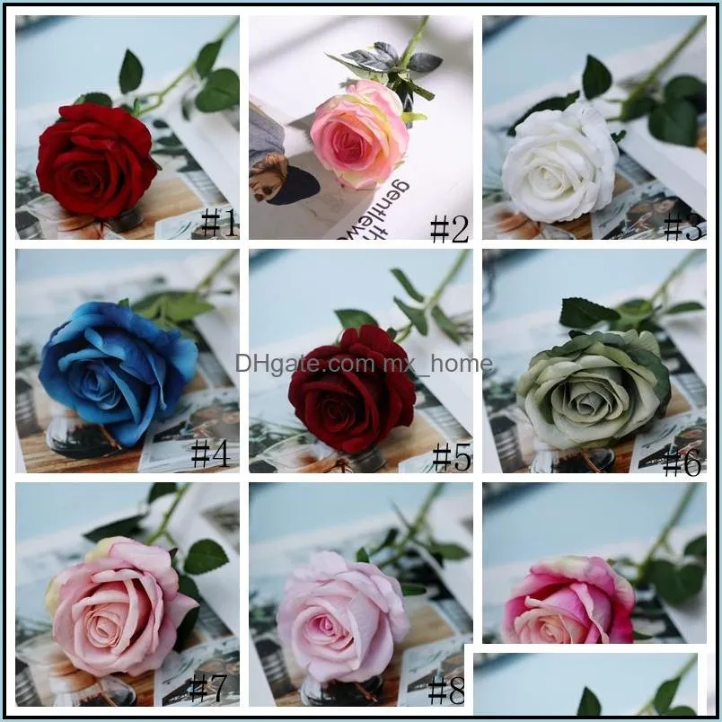 Artificial Rose Flowers Flannelette Rose Wreaths Wedding Bouquets Corsage Wrist Flower Headpiece Centerpieces Home Party Decor GGA2529