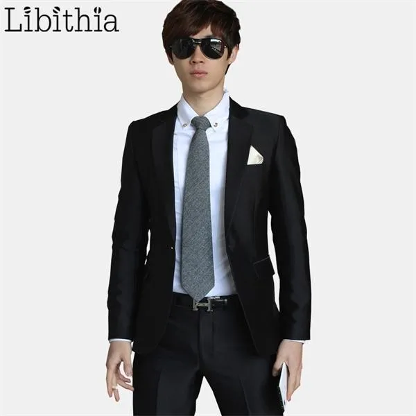 Wedding Suit Male Blazers Slim Fit Suits For Men Business Formal Party Blue Classic Black Gift Tie C1007