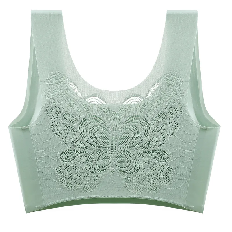 FallSweet Seamless Wireless Active Green Sports Bra With Lace Beauty Back  Green Sports Bralette For Women Plus Size Lingerie In M To 7XL Sizes  201202208A From Eqzhi, $24.44