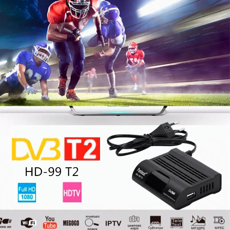 Dvb Hd 99 T2 Receptor Satélite Wifi Gratis Digital Tv Box Dvb T2