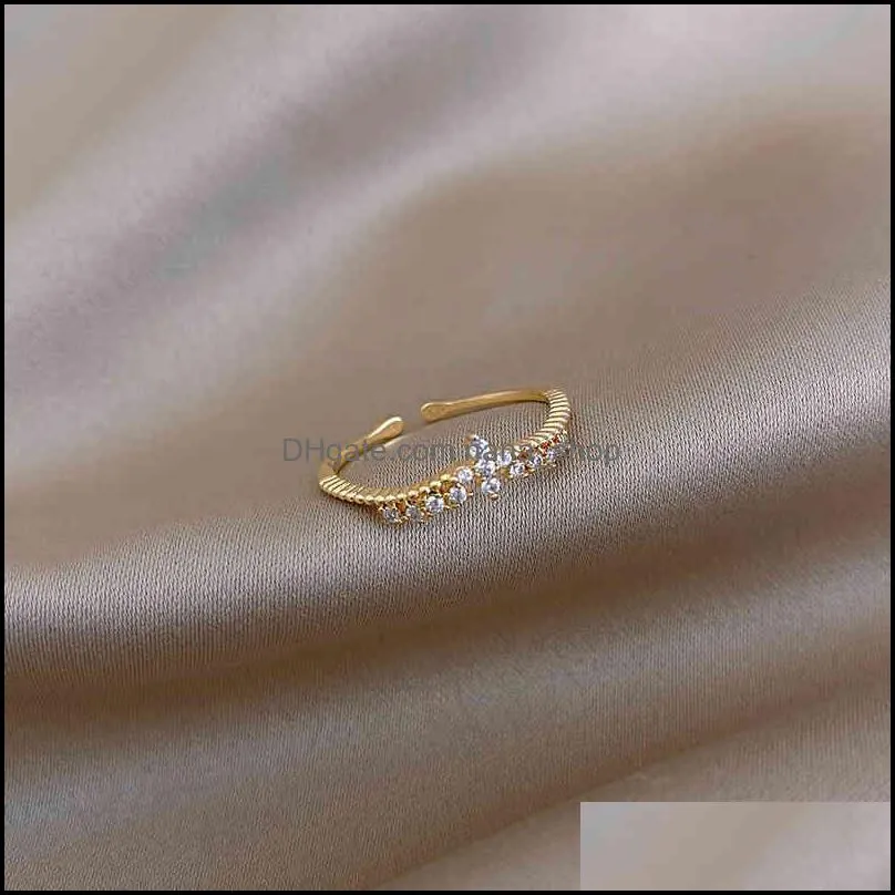 Straight temperament zircon pearl Female Minority dign simple wind index finger ring ins fashion personality network