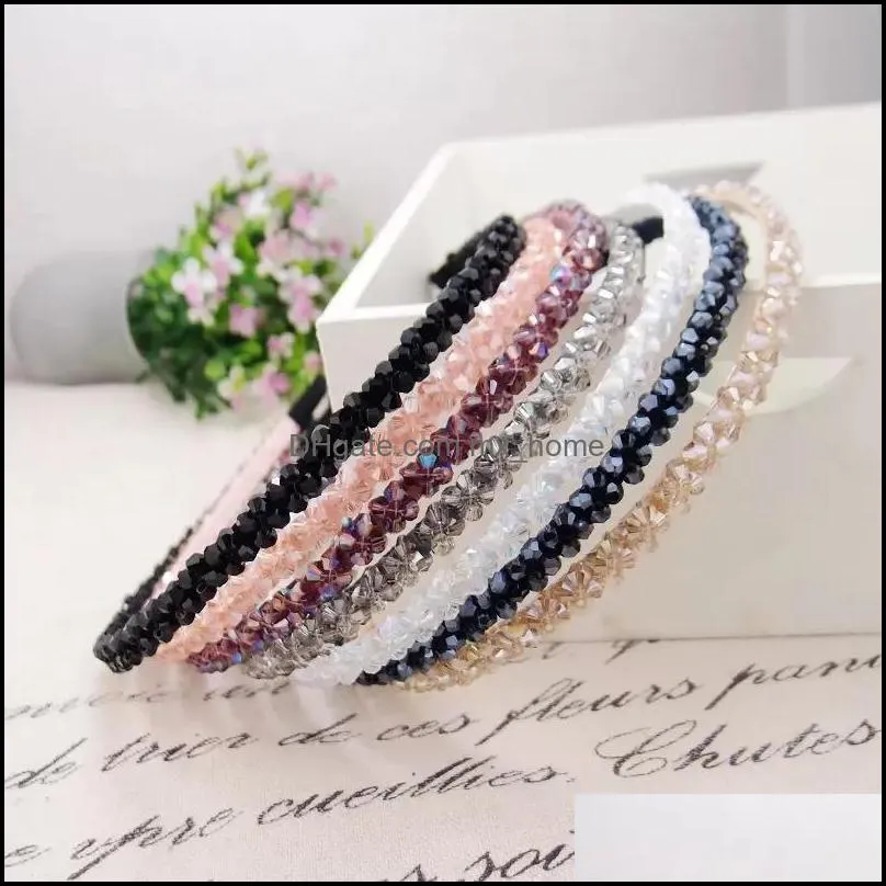 Acessórios de cabelo bebê, crianças maternidade moda shinny cristal hairbands aro frisado novo banda de diamante para mulheres strass headbands cair de