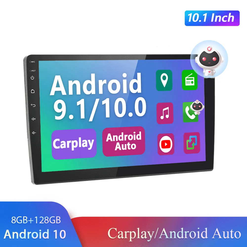 Autoradio 8G 128g 2Din 10 "GPS Android 10 Multimedia-ondersteuning Volkswagen NISSAN KIA RENAULT