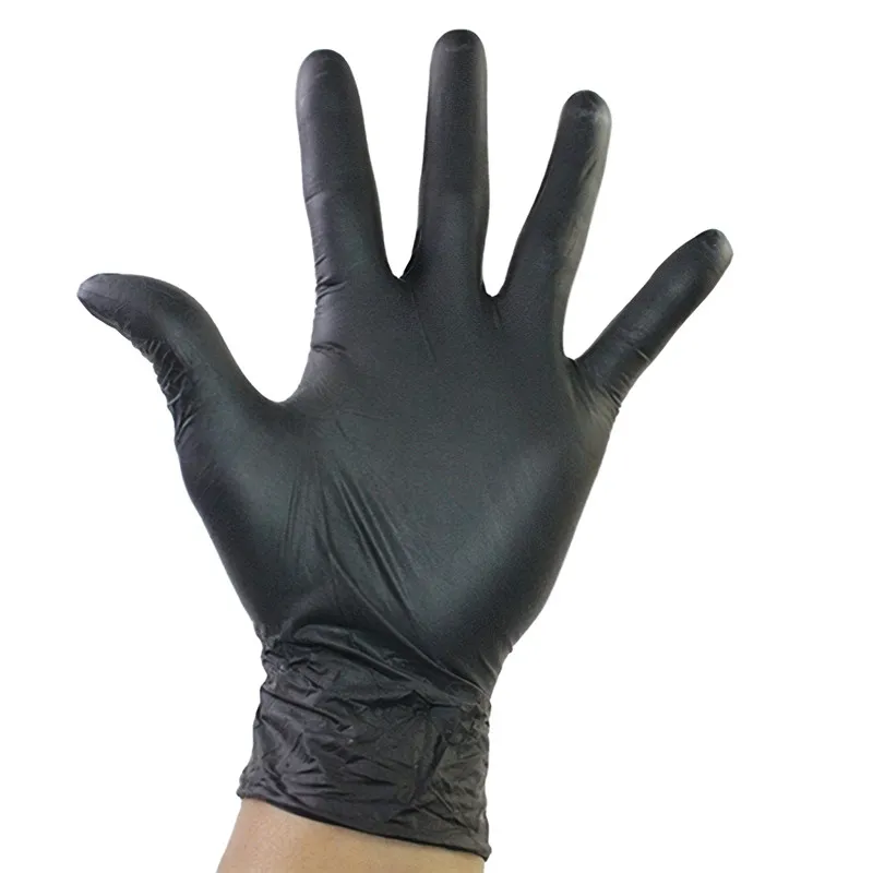 Hoge kwaliteit wegwerp zwarte nitrilhandschoenen poeder gratis voor inspectie industrieel lab en supermaket comfortabel zwart