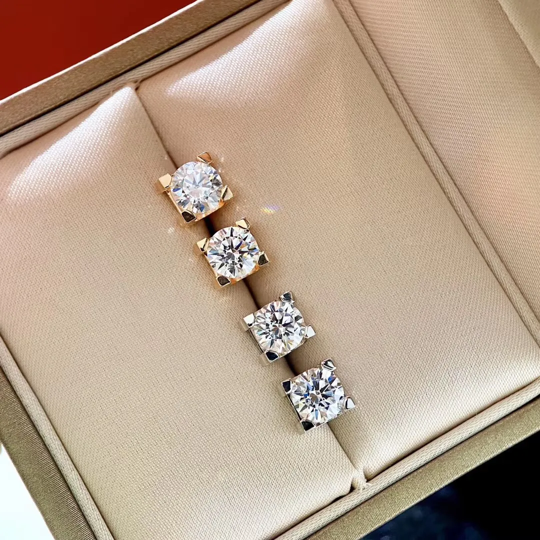 고급스러운 품질 평방 모양 다이아몬드 스터드 귀걸이 여성을위한 약혼 쥬얼리 선물 무료 배송 PS5605A