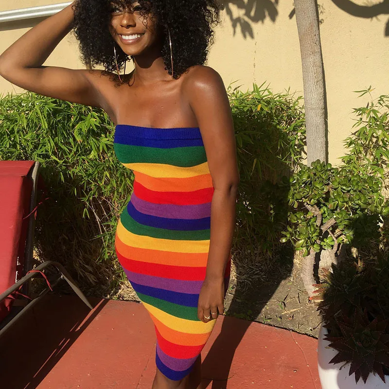 Sexy on sale rainbow dress