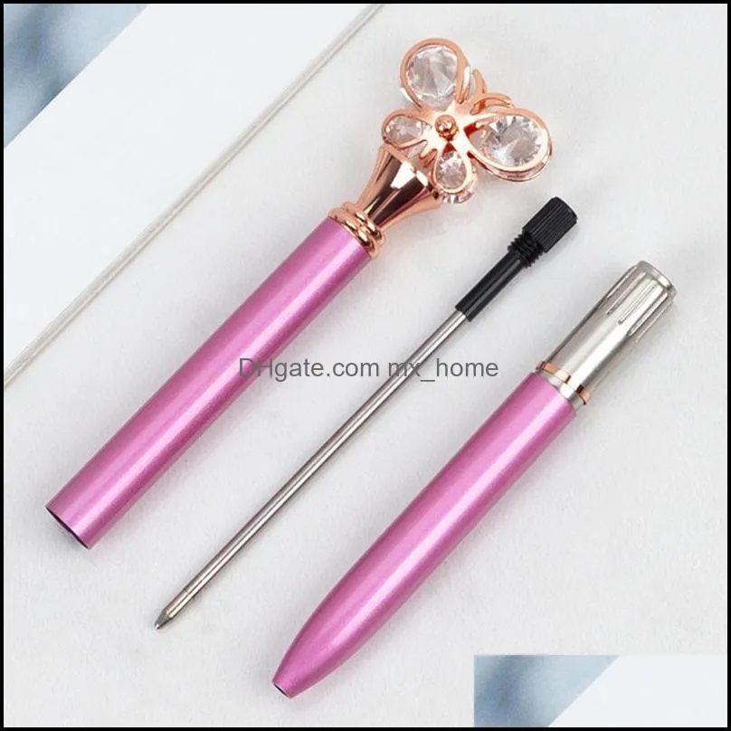 Diamond Butterfly Ballpoint Pen Fashion Pens Office Stationery Creative Advertising 14 Colors