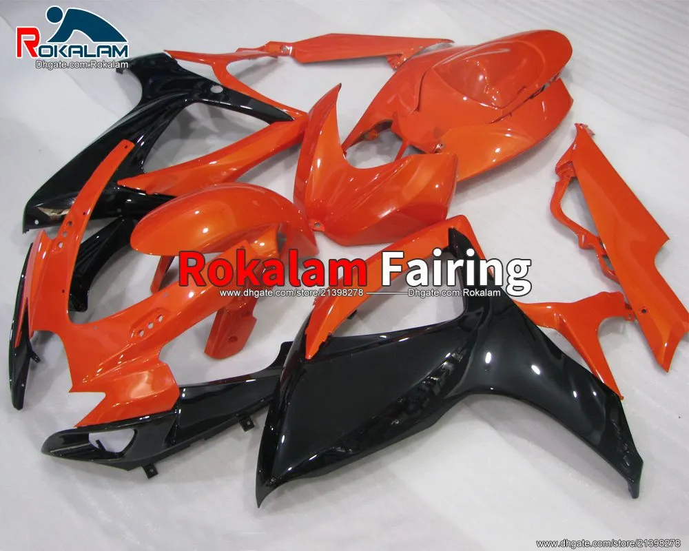 Black orange pour Suzuki Familing GSX-R600 K6 06 07 Fairings GSXR 750 GSXR 600 2006 2007 (moulage par injection)