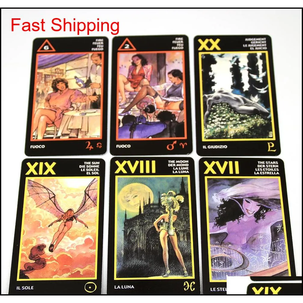 ₩11,405에서 마나라 카드의 에로틱 한 타로 22 Major Arcana 56 마이너 Arcana Divinatory 지침