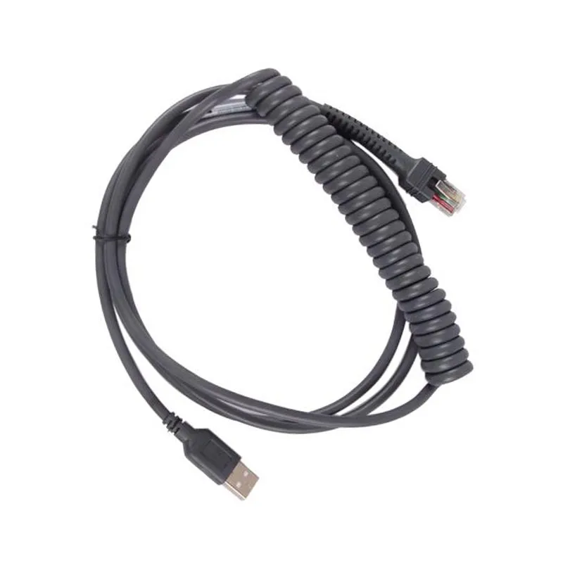 5st Compatible USB 3M Spring Wire Data Cable för Motorola Symbol LS2208 LS4208 DS6708 LS1203 Kabel