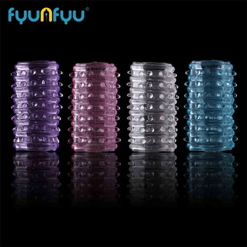 NXY Cockrings 5 Pcs Adjustable Silicone Condom Penis Sleeve Sex Tool Head to Products Cock Ring for Men 0215