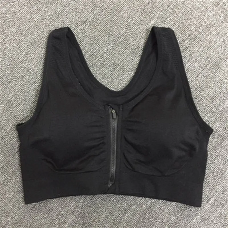 Front Zipper Sports Bra Major Shock Proof Ventilation Brassiere Raceless Underkläder Kvinnor Väst Underkläder Yoga Push Up No Trace 15JPA B2