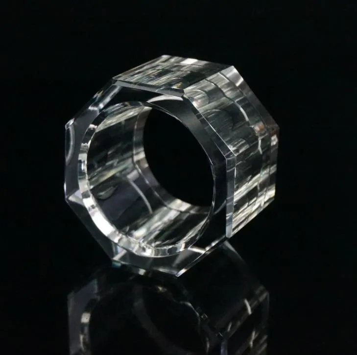 Acrylic Octagon Napkin Rings Transparent Decorative Napkin Buckle For Wedding Banquet Party Dinner Table