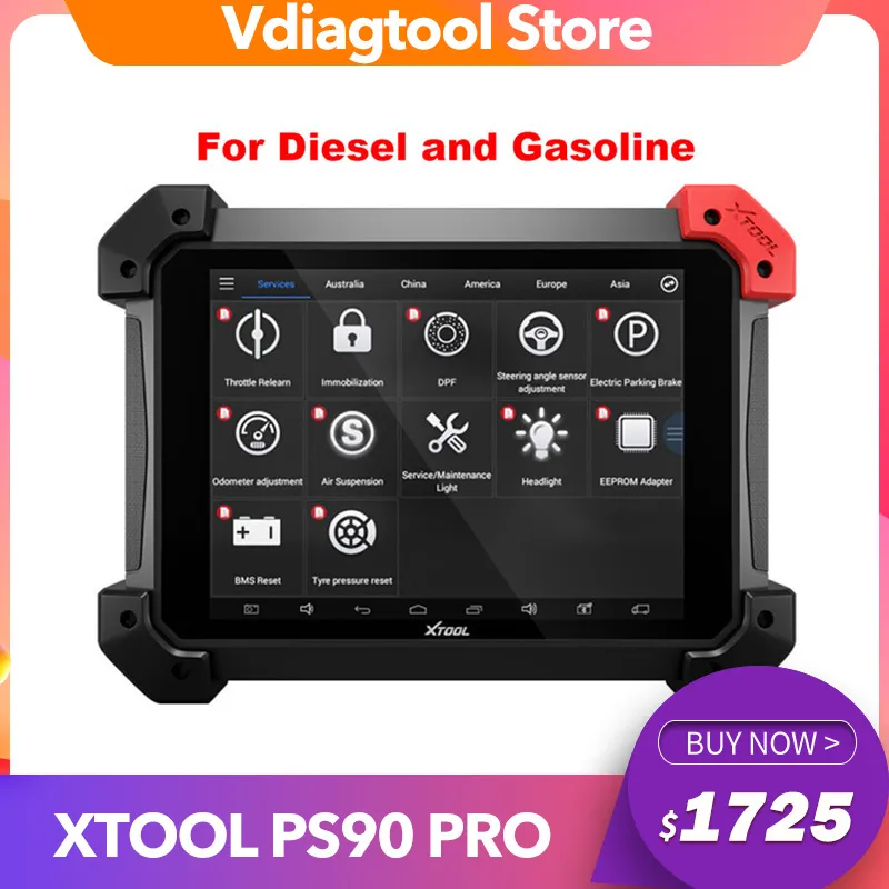 XTool PS90 Pro Heavy Duty Diagnostic Tool för bil / lastbil / diesel / bensin OBD2 Key programmerare Odometerjustering Bra än X431