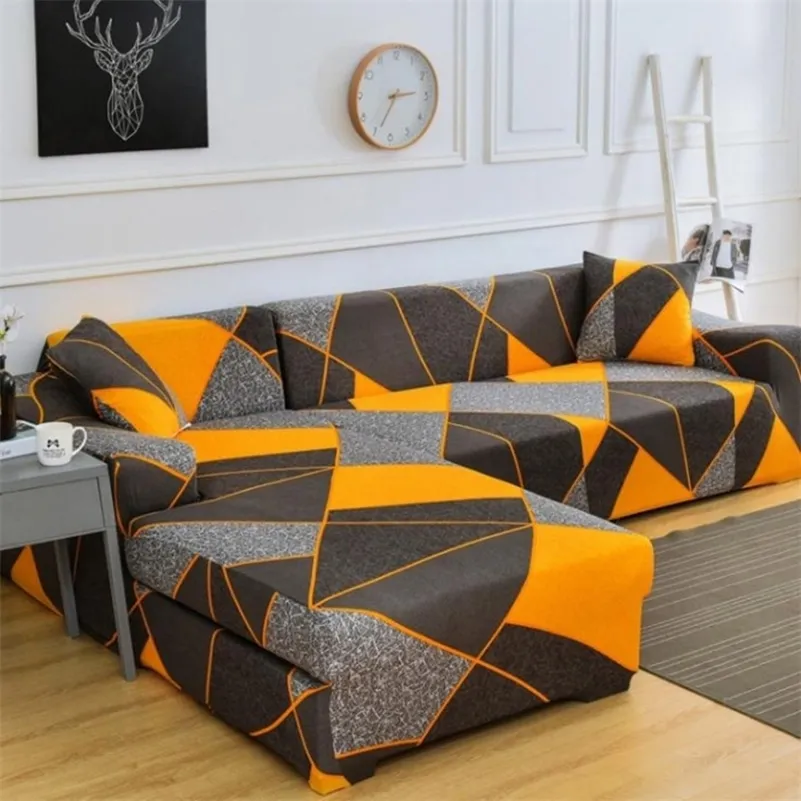 Cover Sofa Elastic for Living Room Stretch Couch Slipcover 1/2/3/4 Seater funda sofa chaise lounge Need 2 Pieces for Corner Sofa LJ201216