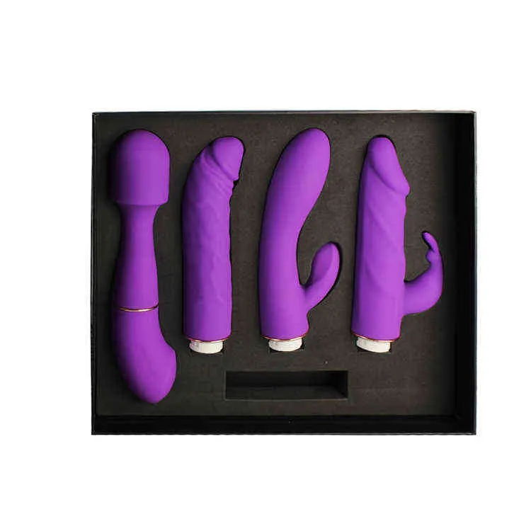 NXY vibrateurs 4 vibrant Interchangeable G Spot Clitoris baguette Massage vibrateur Sex Toy pour femmes 0105