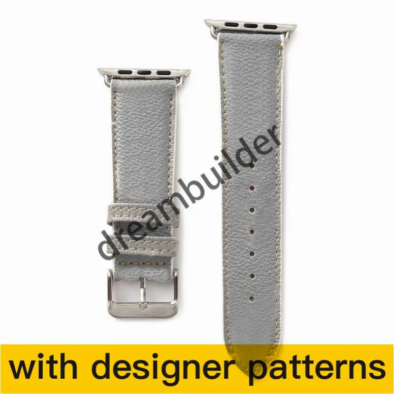 L fashion Watchbands for iPhone Watch Band 42mm 38mm 40mm 44mm iwatch 3 4 5 bands Leather Strap Bracelet Stripes watchband drop shipping