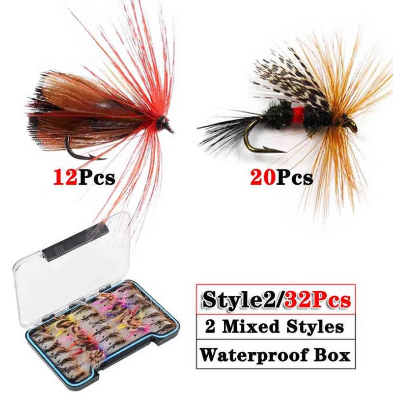 24 Mixed Styles Fly Fishing Lure Wet/Dry Nymph Artificial Flies Bait Pesca  Tackle Trout Carp Kit 211222 From 11,87 €