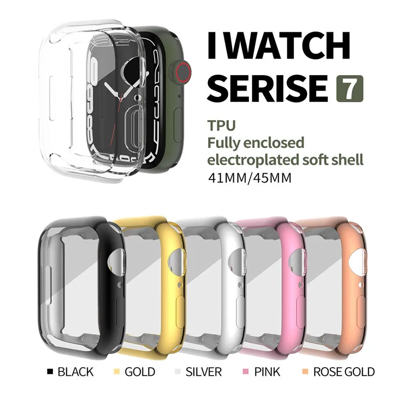 360 Full Miękki Clear TPU Screen Case dla Apple Watch Series 44mm 40mm 42mm 38mm Przezroczysta pokrywa dla Iwatch 6 / SE / 5/4/3