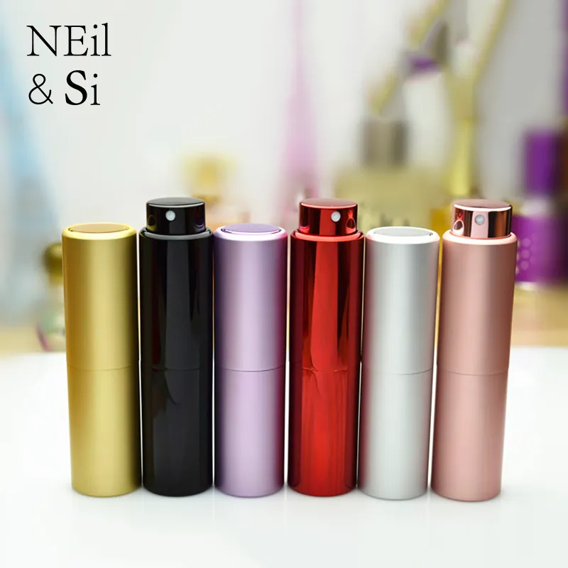 20ml Aluminum Perfume Spray Bottle Refillable Cosmetic Glass Atomizer Empty Women Makeup Water Bottles Free Shipping