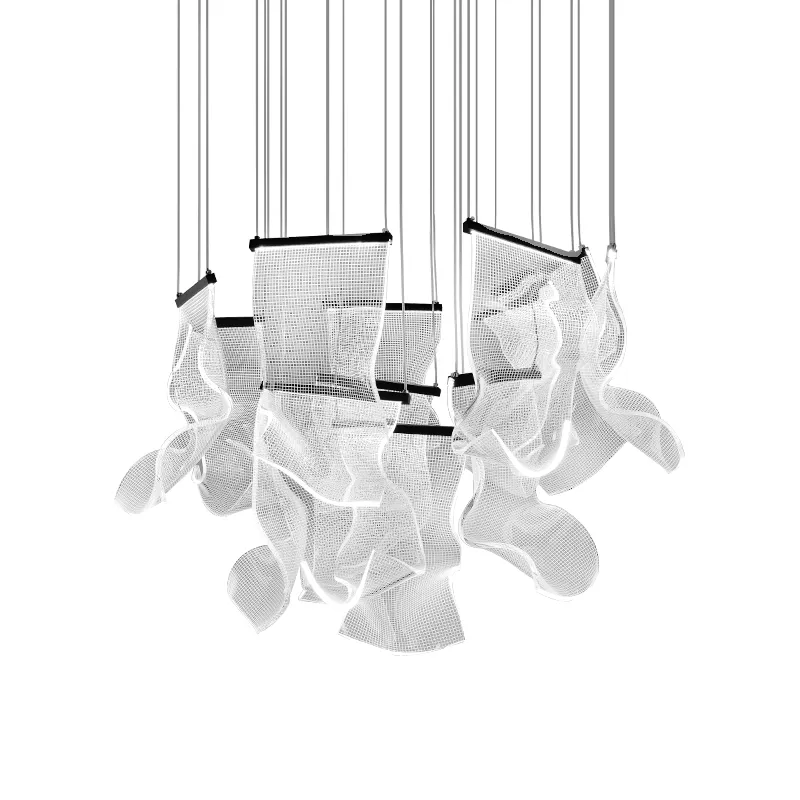 Дуплексная лестница подвесные светильники дизайнер современный модный отель вилла декор арт декор подвесной лампа Nordic Акриловые светодиодные светильники Бесплатная доставка