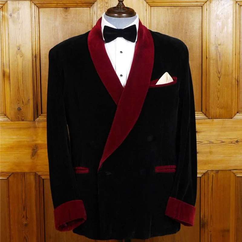 Winter Warm Velvet Wedding Tuxedos Slim FIt Mens Groom Coat Suits Plus Size Prom Party Blazer Jacket Only One Piece