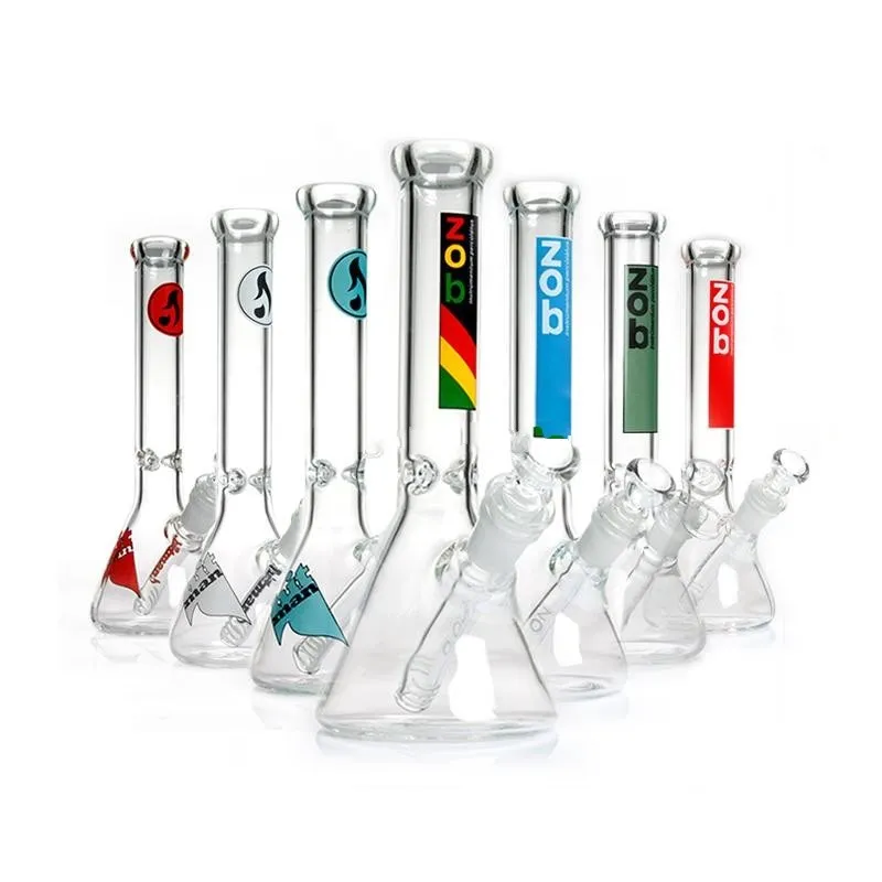 Hookahs Limited Edition Zob Hitman Glass 미니 바닥 비이커 Bong 10 "Rasta Color Water Pipes Ice Bongs 14.4 mm Joint DAB Oil Rig Bubbler Smoking