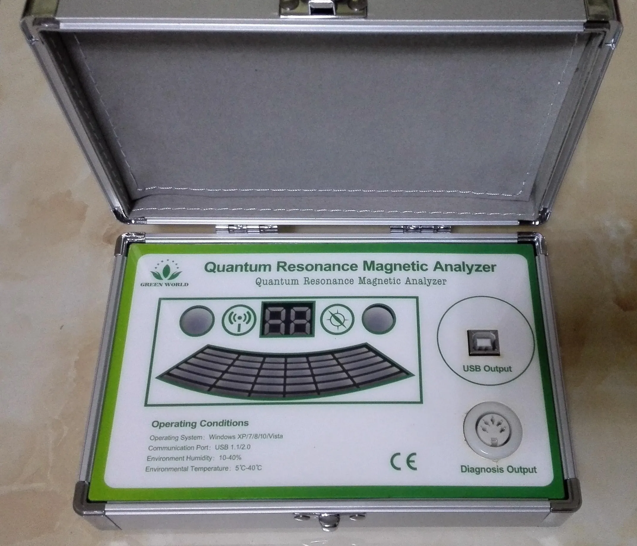 CE-goedgekeurde Quantum Resonance Magnetische volledige lichaamsgezondheidstest stimulator-analyzer samenstellingsanalyse nieuwste nieuwe generatie mini-formaat Greenworld-doos 62 rapporten