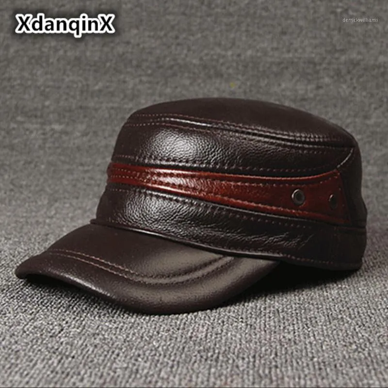 Stylish Leather Baseball Cap for Men Adjustable Size for Winter Warmth