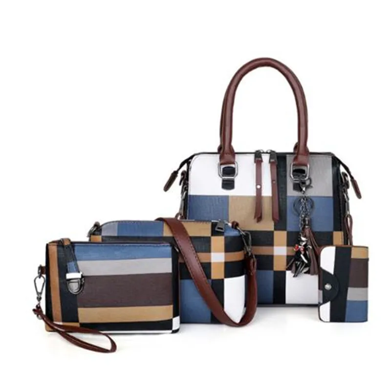 New Luxury Handbags Plaid Women Bags Designer 2021 Tassel Purses and Handbags Set Bags Female Bolsa Feminina