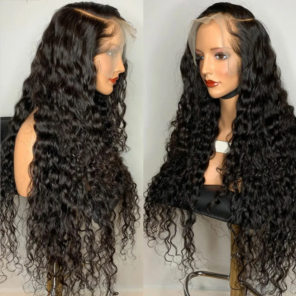 Loose Deep Wave HD Lace Frontal Wig Transparent Water Wave Curly Human Hair Wigs 5X5 Lace Closure Wig For Black Womenfactory direct