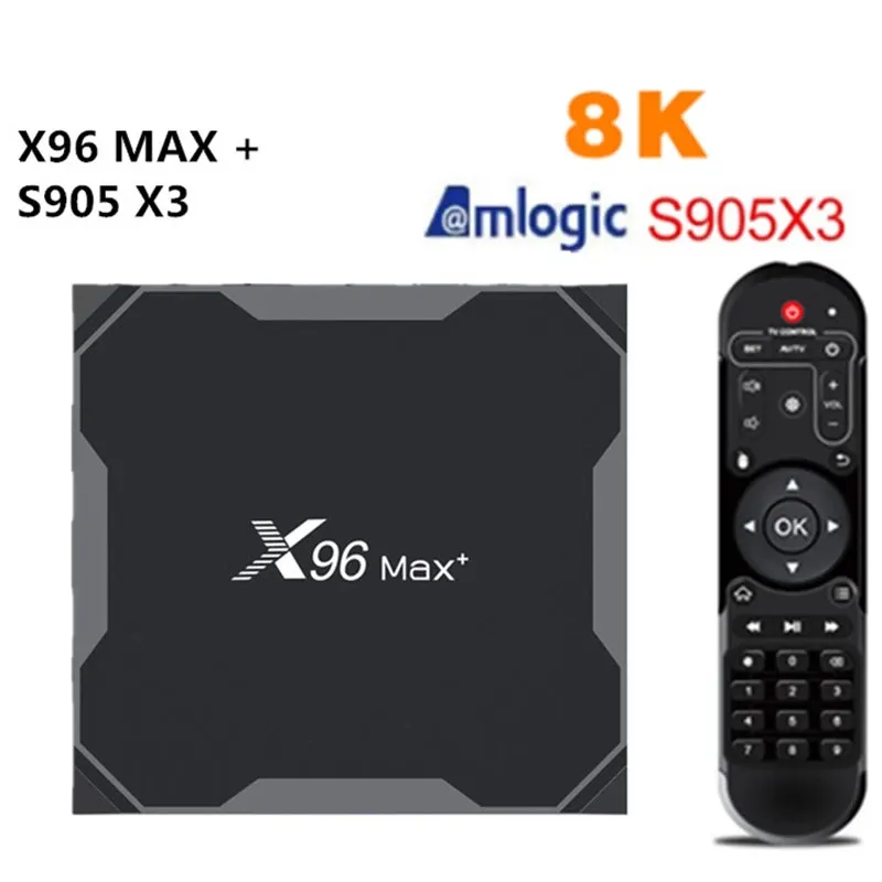 Android 9.0 X96 Max Plus Smart TV Box Amlogic S905x3 4GB 32GB 64GB 8K 2.4G 5GデュアルWiFi BT4.0 X96MAX