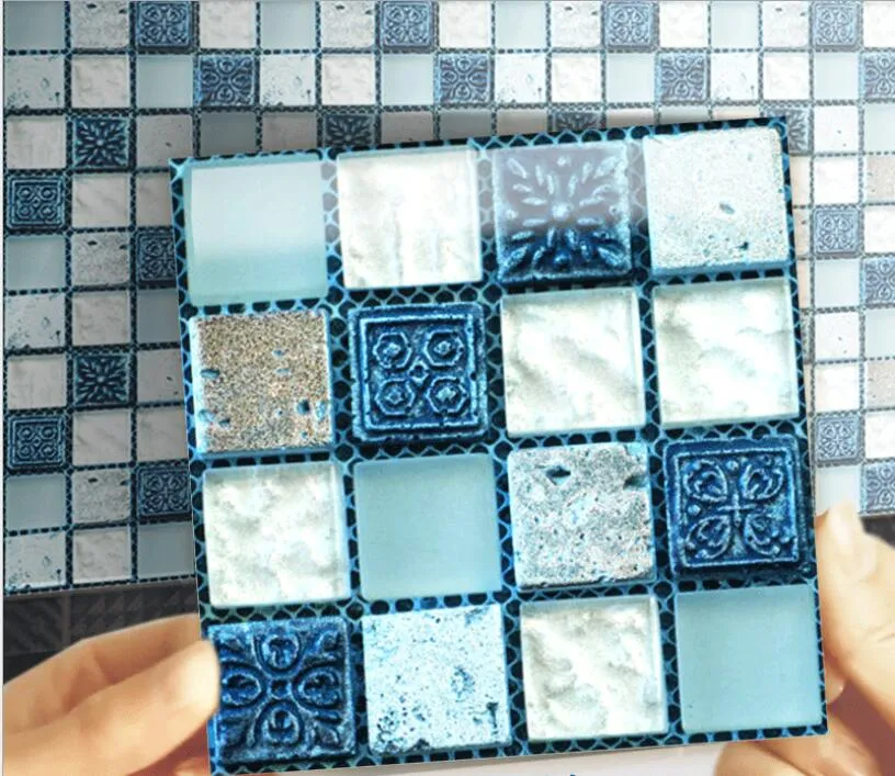 Mosaico criativo Papéis de Parede Telha 3D Adesivo de Parede WC Topote impermeável auto adesivo papel de parede cozinha à prova de óleo adesivos