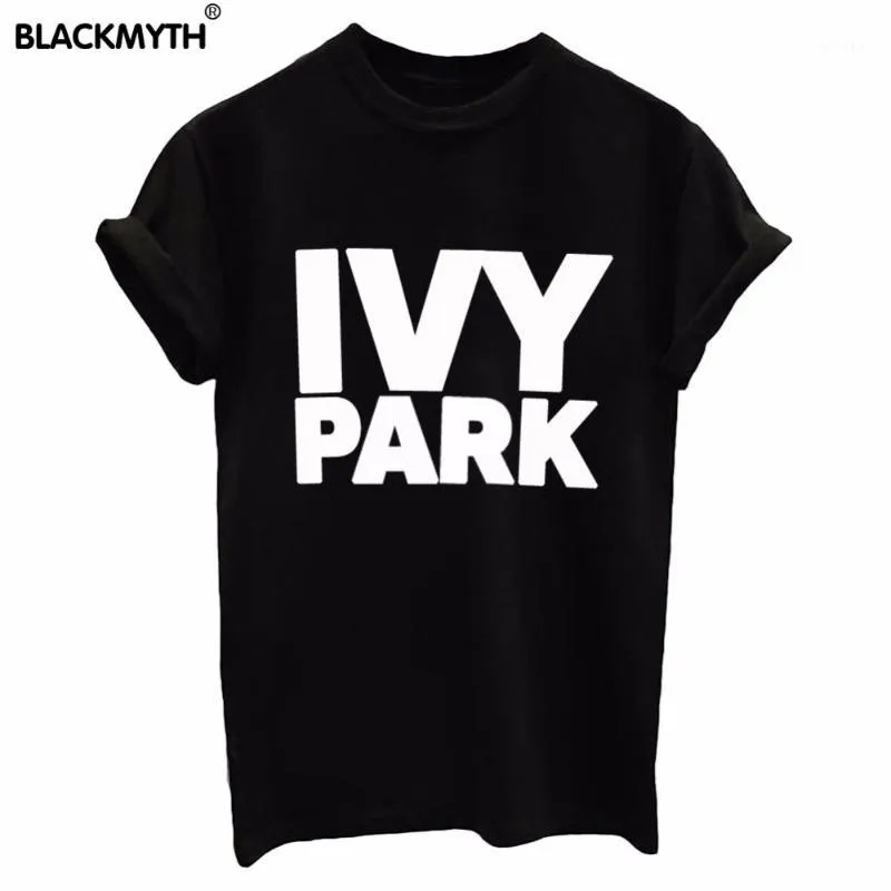 Commercio all'ingrosso- Le Top da donna O-Collo Top Ivy Park Letters Print Summer T Shirt maniche corte bianca Black Slim TEE Shirt1