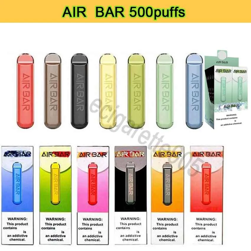 Air Bar Disposable Vape Pod Device 1.8ml Vape Pen Kit 380 MAh Battery 500 Puffs Vapors E Cigs