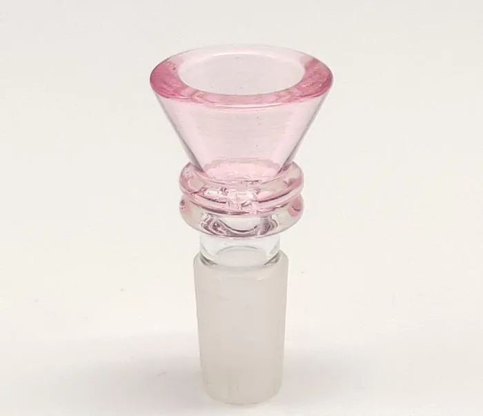 Roze trechter glazen kommen voor bongs 14mm 18mm mannelijke gezamenlijke hoogwaardige glazen kom rokende pijp voor glazen bongen olie rigs water