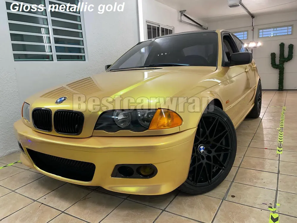 Save Big on Bulk Gold Vinyl Wrap Metallic Gold Vinyl Car Wrap Film Liquid  Gloss Finish, Air Release, Conformable, For Vehicle Customization Best