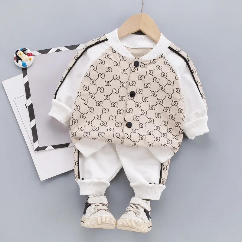 spring Kid Boy Girl Clothing Brand Casual Tracksuit Long Sleeve Letter coat Sets Infant Clothes Toddler Boy Clothes 1 2 3 4 5Years