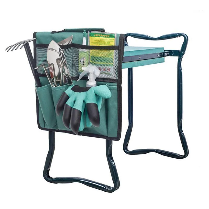 Sacs de rangement 1pcs pliant jardin genouillère sac à outils pochette tabouret portable avec tapis en mousse EVA siège de chaise multifonctionnel