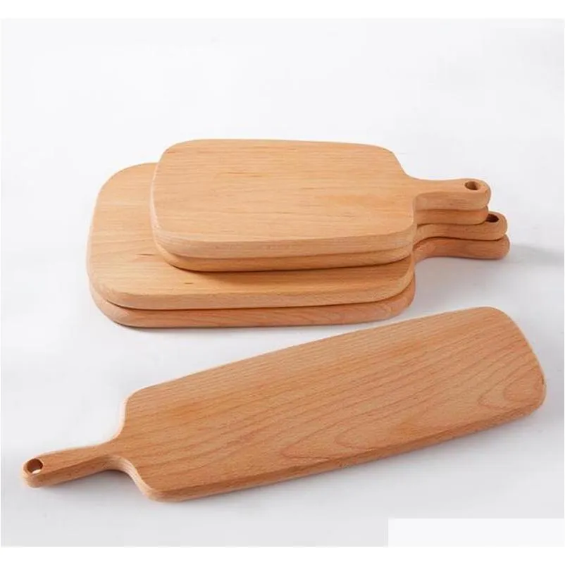 Home Wooden Cutting Board Kitchen Chopping Block Wood Cake Sushi Plate Serving Trays Bread Fruit Pizza Tray Baking Tool Nzf38