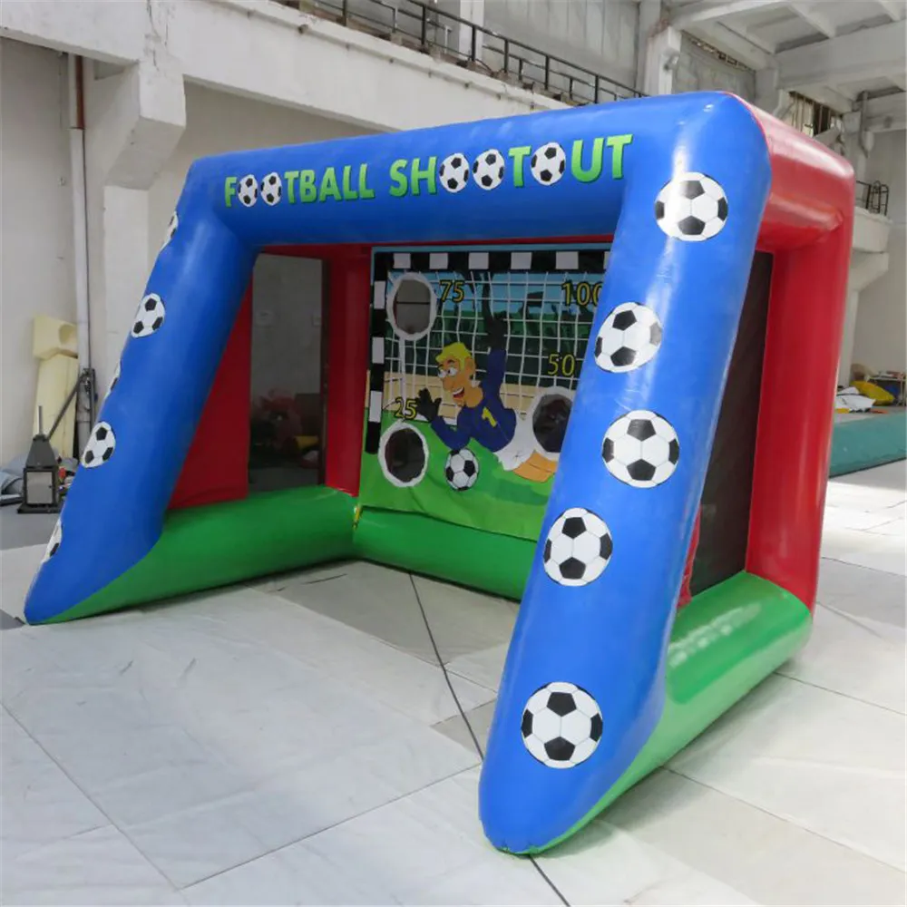 Jeux en plein air 3x2.5x2m PVC / Oxford Pate de football gonflable Patte de sport Postes de but avec le ventilateur pour les divertissements