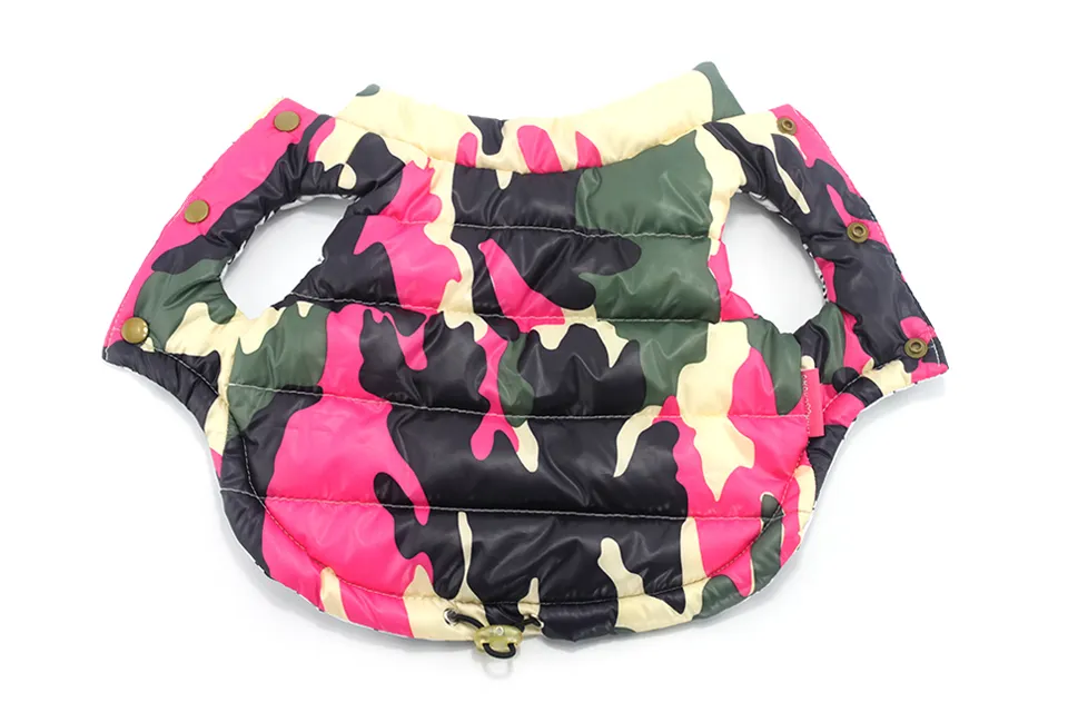  New Double-sided Wear Dog Winter Clothes Warm Vest Camouflage Letter Pet Clothing Coat For Puppy Small Medium Large Dog XXL 307