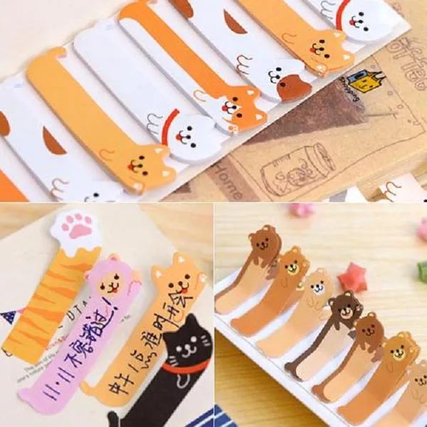Hurtownia - Mini Cute Kawaii Cartoon Animal Bear Memo Pads Papier Kawaii Zwierząt Naklejki Notatniki lepki koreański