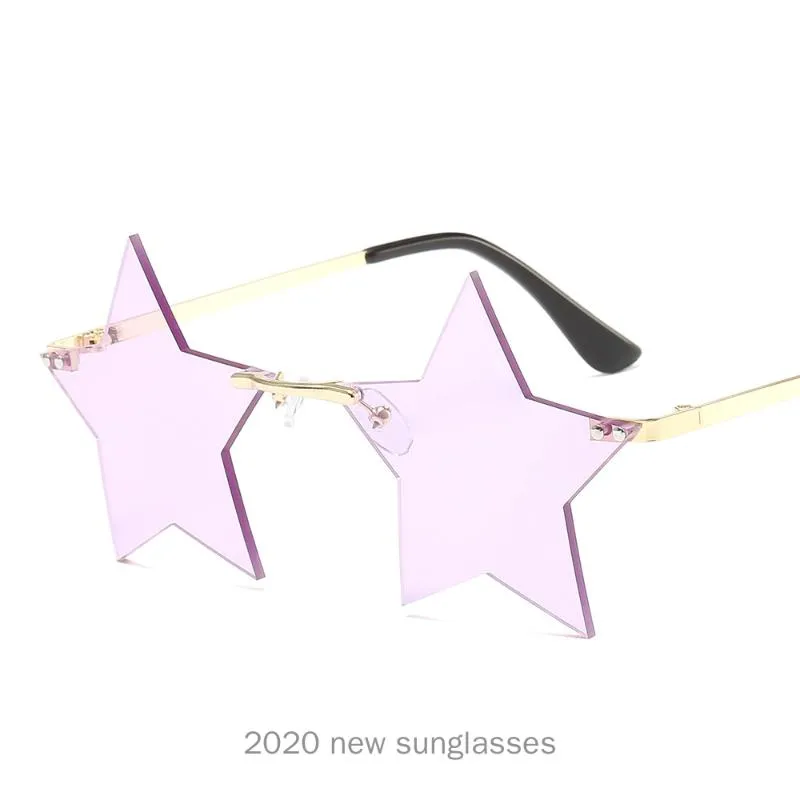 Fashion Star Shaped Sunglasses Women Personality Rimless Sun