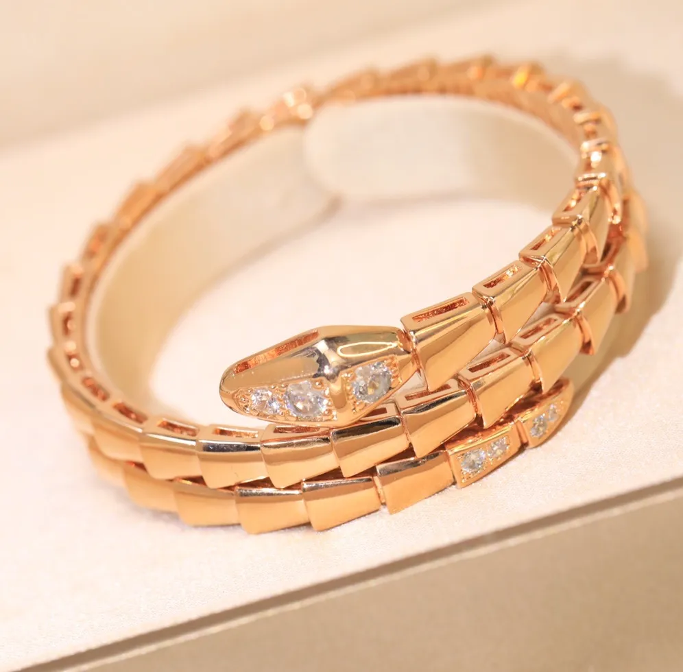 Bgari orm bangle toppkvalitet diamanter 18k guldpläterad högsta diskvalitet smycken höj elegans damer armband lyx designer mode utsökt gåva