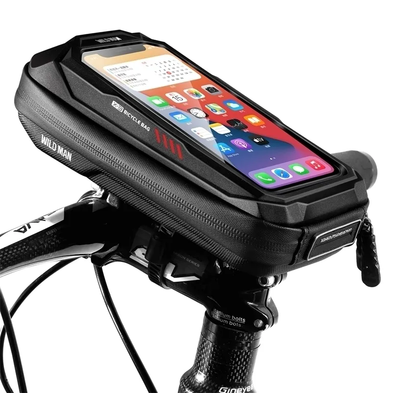 Wilde man fiets stuur tas hoofd tube cycling fiets mobiele telefoon case houder scherm mount MTB fietsaccessoires 220303